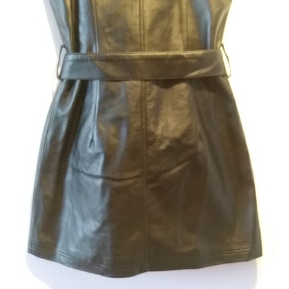 Vintage Faux Leather Mini Dress - Picture 6 of 9